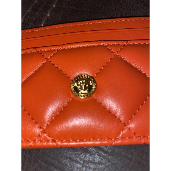 NWT Versace Mini Medusa Coral Quilted Lamb Leather Slim Card Case Wallet - Picture 9 of 10